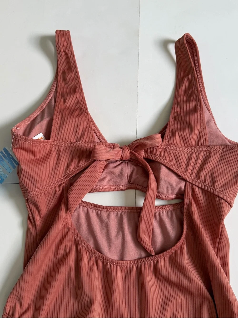 Ribbed Cutout One-Piece Swimsuit - Dusty Rose